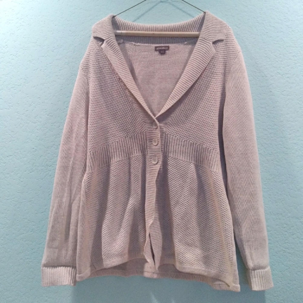 Eddie Bauer Button Down Sweater Jacket Size L